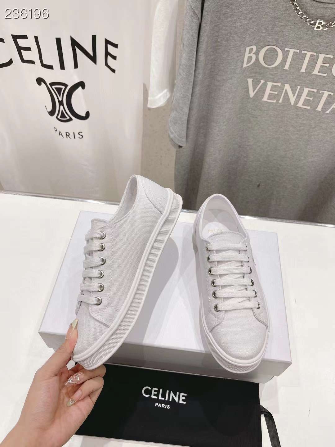 셀린느 24ss 여성 제인 스니커즈 로우 캔버스 35~40